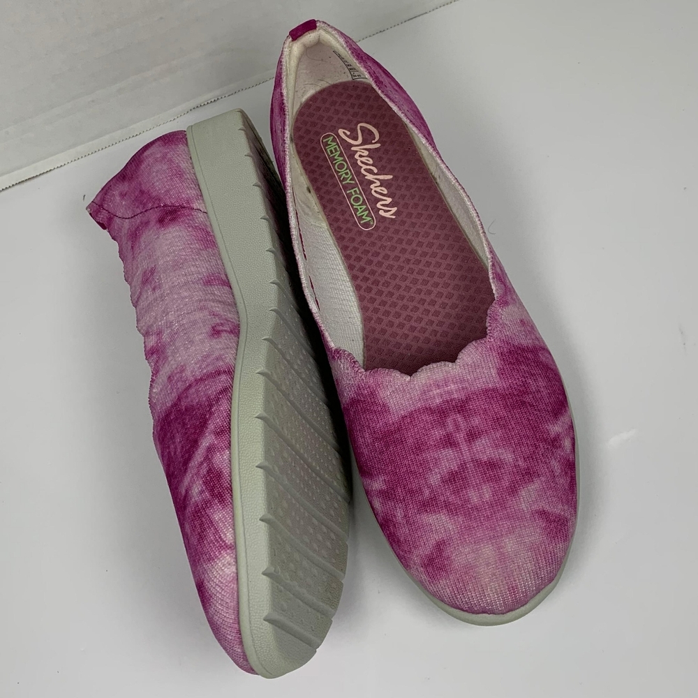 Skechers Women Cloe Flex Wedge Tie-Dye Pink Slip-On Sneakers 8.5 - Picture 2 of 9